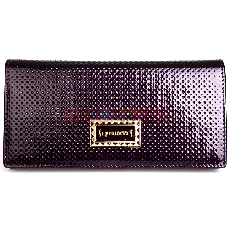 匹狼钱包】七匹狼女士长款牛皮钱包300743紫