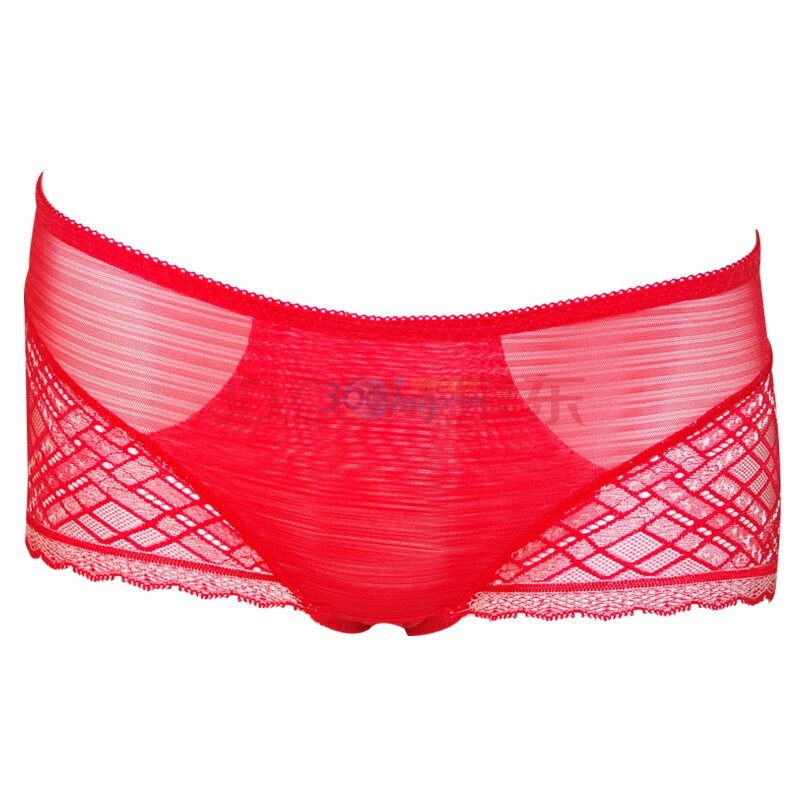 【迪普菲琳魅力经纬线 平角中腰无痕内裤 红色
