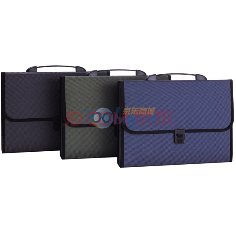 【得力A4 12格软手柄手提式风琴包5556】得力