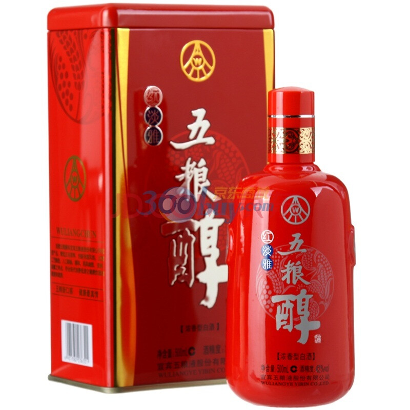 【五粮醇(淡雅)42度】五粮醇红淡雅42度 500m
