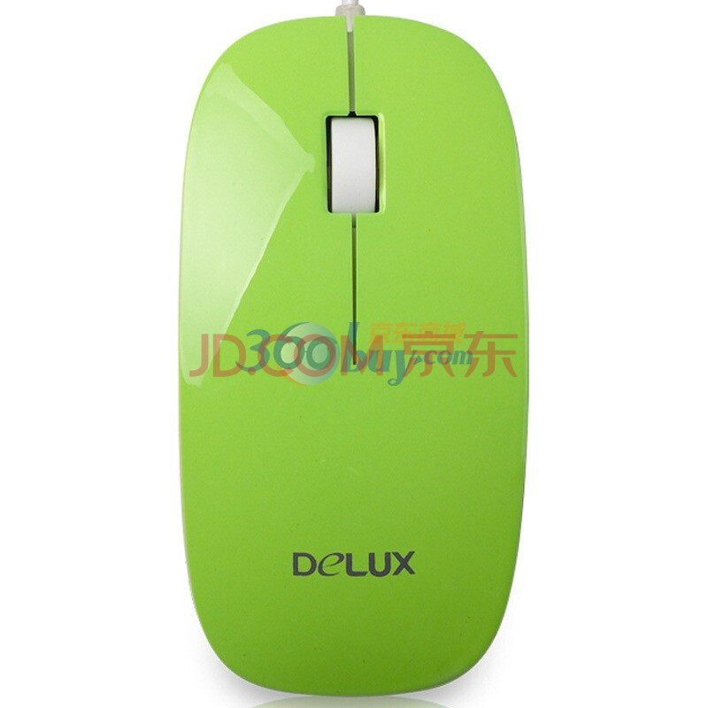 多彩（Delux）M111BU 有线鼠标 白绿