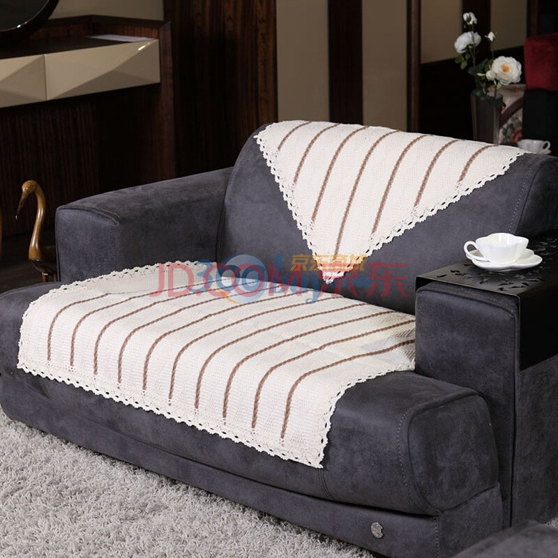 【宜尚沙发垫】宜尚白菱形纯棉沙发垫90*90c