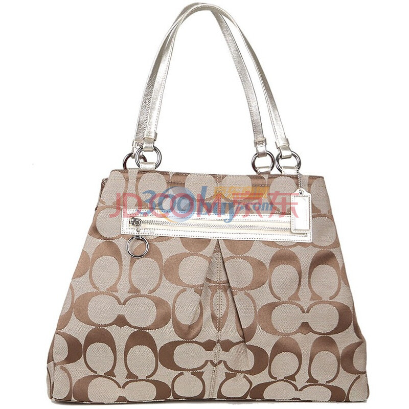 【蔻驰女包】COACH 蔻驰 女款经典卡其色大号简约型单肩包 14863 ry图片