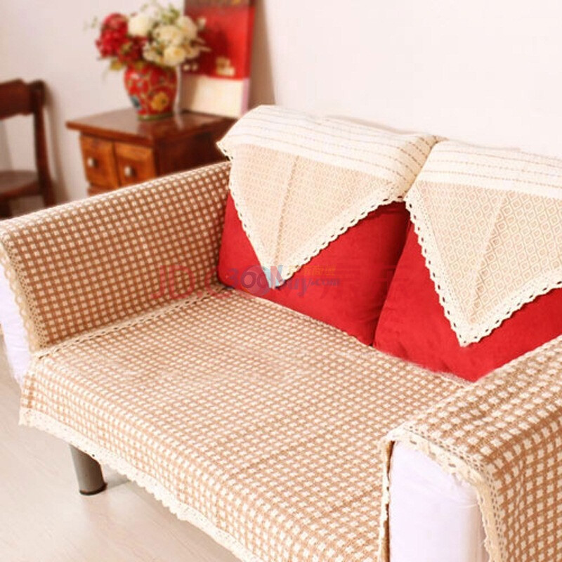 【宜尚沙发垫】宜尚全棉沙发垫 花边359咖 70