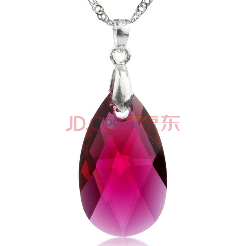 【新光正品施华洛世奇水晶天使泪项链(颜色随