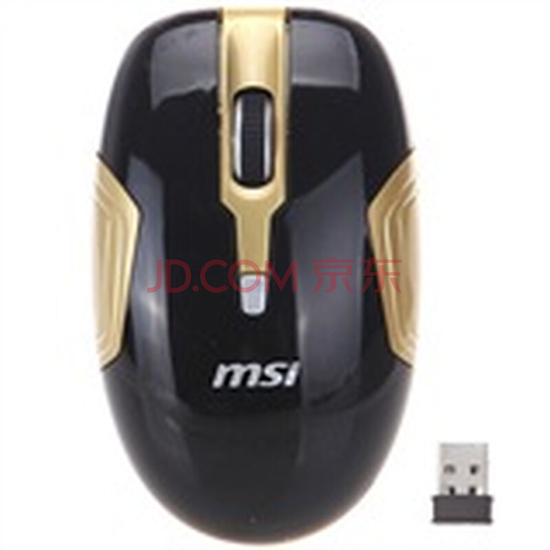 微星（msi） M3231 蓝影2.4G 无线鼠标(黑金）