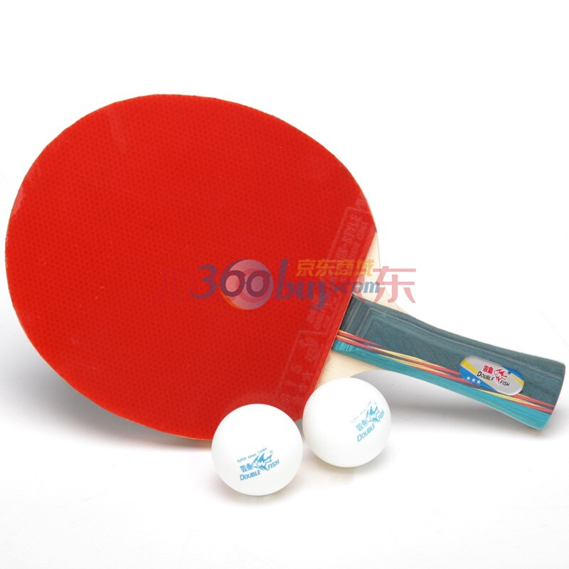 【双鱼乒乓拍3星双面海棉反贴快攻型横拍3A-