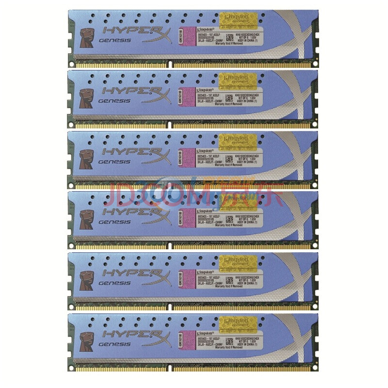 金士顿（Kingston）骇客神条 DDR3 1600 24GB(4Gx6条)台式机内存(KHX1600C9D3K6/24GX)