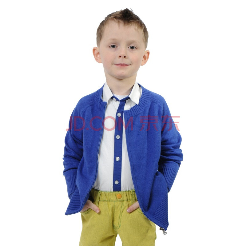 马骑顿MQD<em>童装</em>男秋装 男童纯色圆领<em>毛衣开衫</em>