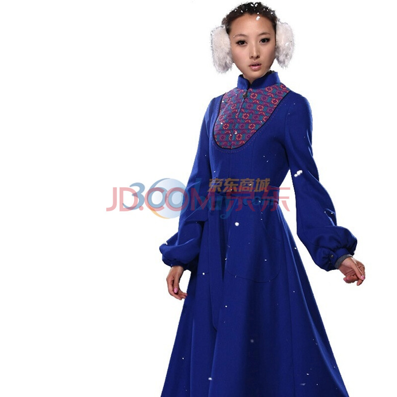 裂帛 女冬款绣花<em>超长款毛呢外套</em>呢<em>大衣</em> 往事1