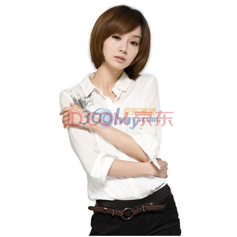 圣迪奥sdeer 女装 抓皱印花长袖<em>白衬衣</em> 13805