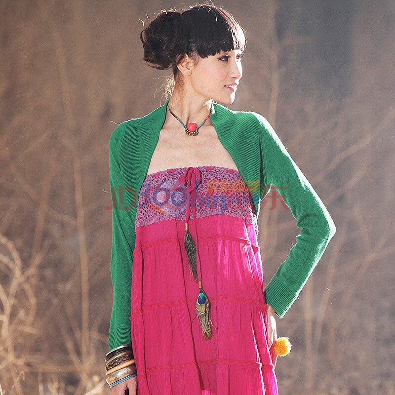 裂帛 新款 披肩式<em>超短款针织衫开衫女</em> 211600