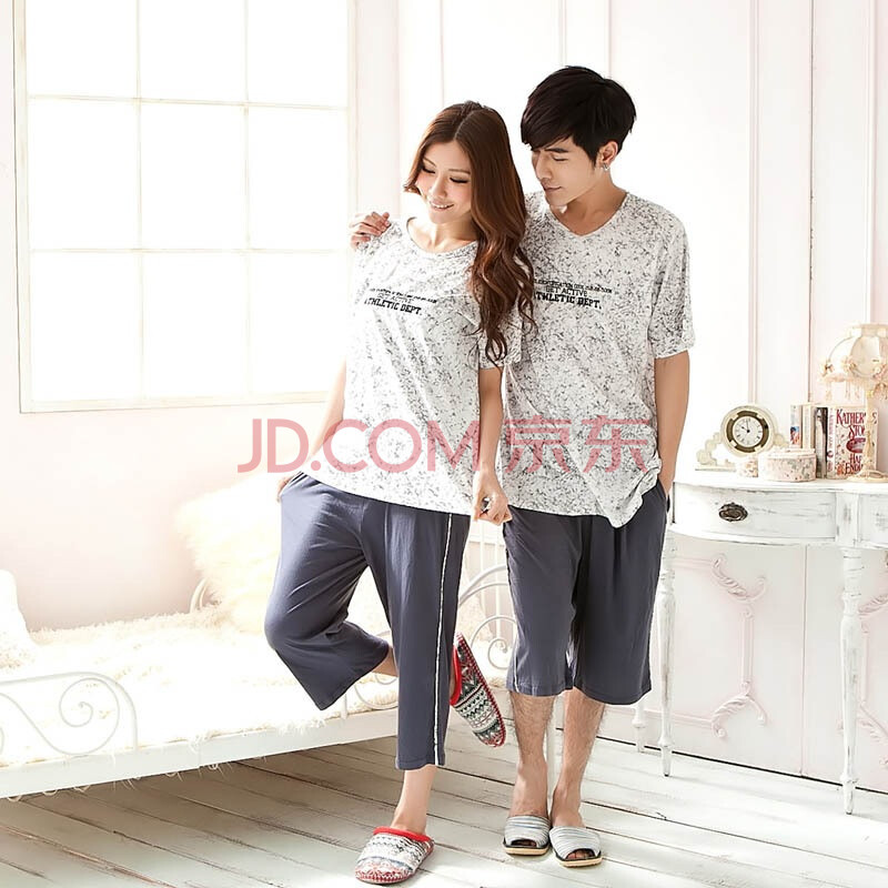 苏泽尔嘻哈潮流休闲情侣棉质<em>家居</em>服<em>睡衣套装</em>女
