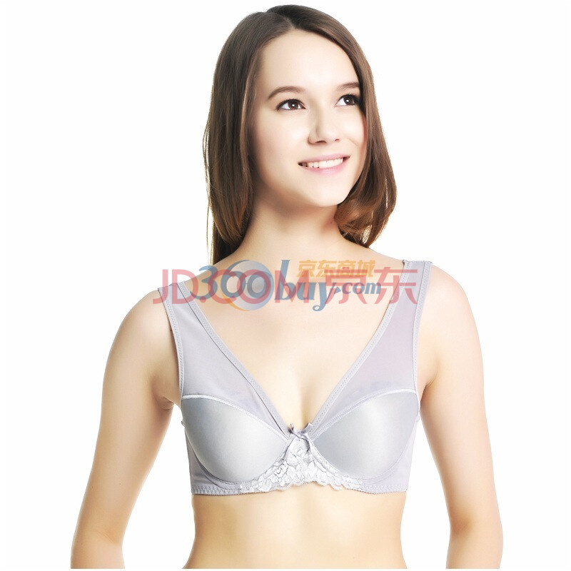 舒适网眼薄纱光面侧收提拉聚拢托高背心<em>文胸</em> 