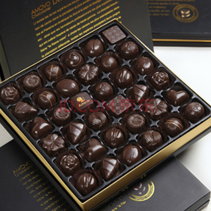 amovo魔吻 纯可可脂diy纯黑巧克力 精典礼盒装