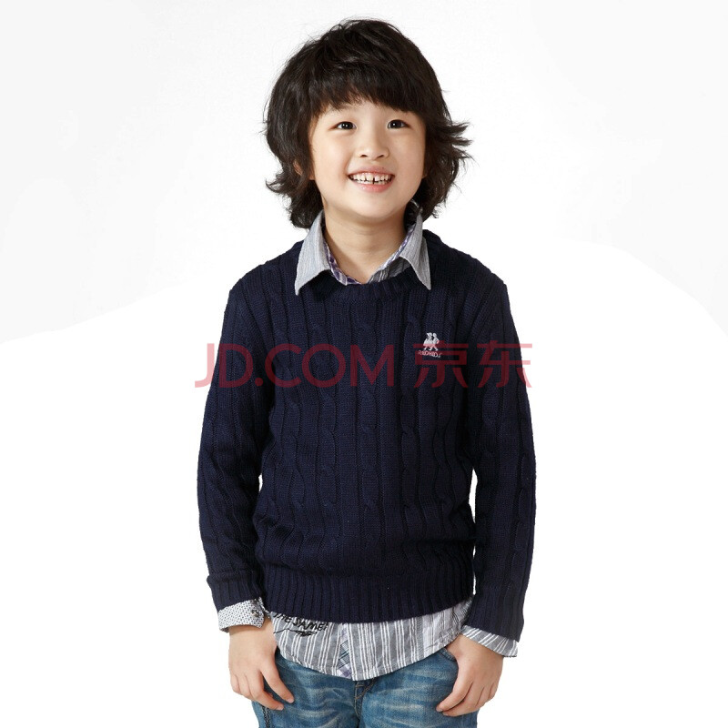 红孩儿REDKIDS童装 <em>新款</em>童装 <em>男童</em>圆领<em>毛衣</em> 