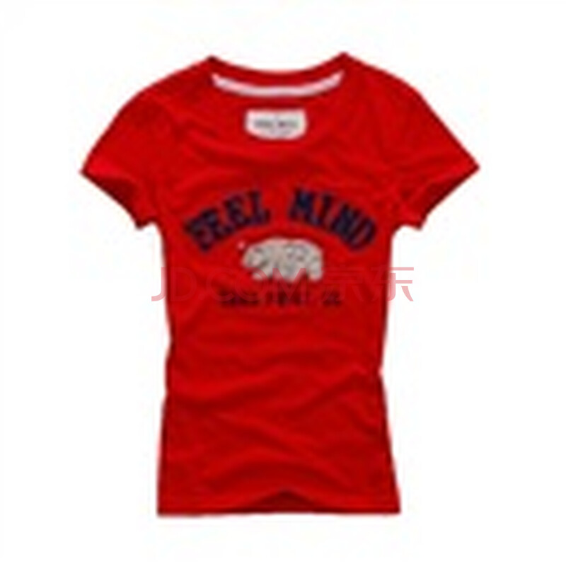 【FEEL MIND】女装圆领北美棕熊贴布短袖T恤 62-10506 红色 M