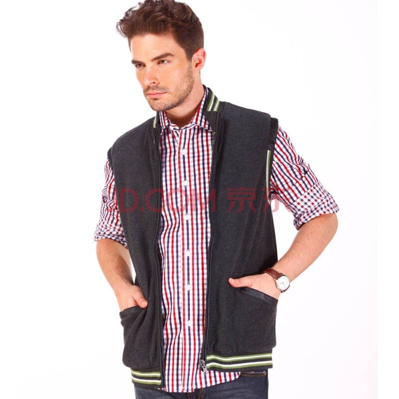 霞湖世家\无花优品 秋季男装纯棉立领双面穿男