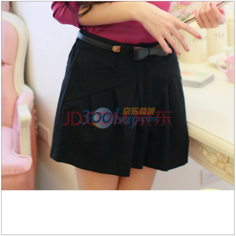 东京着衣 实搭品造型车折<em>宽版短裤</em>1030067 黑