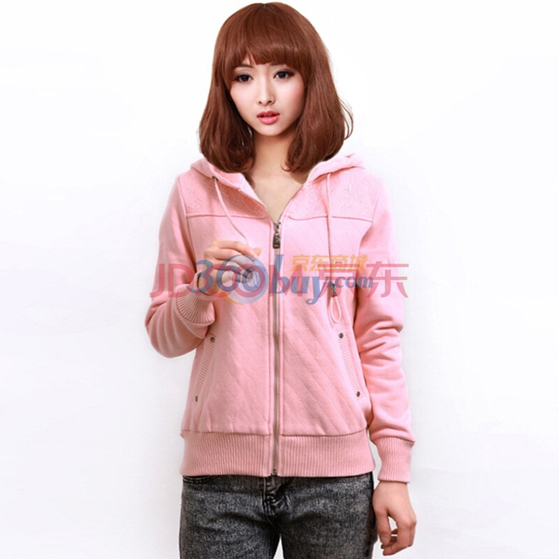 新珑新 sls新春韩版<em>女装</em>休闲<em>字母</em>带帽拉链<em>开衫</em>