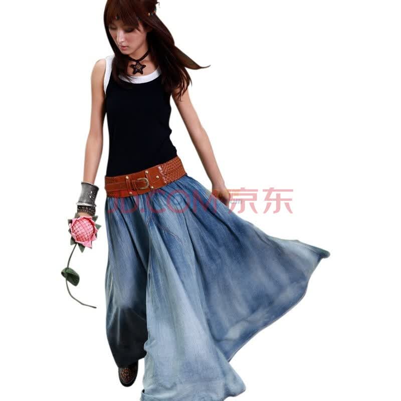RIP 裂帛 女装吊染大摆半身长<em>裙子</em> 泼墨4362 灰