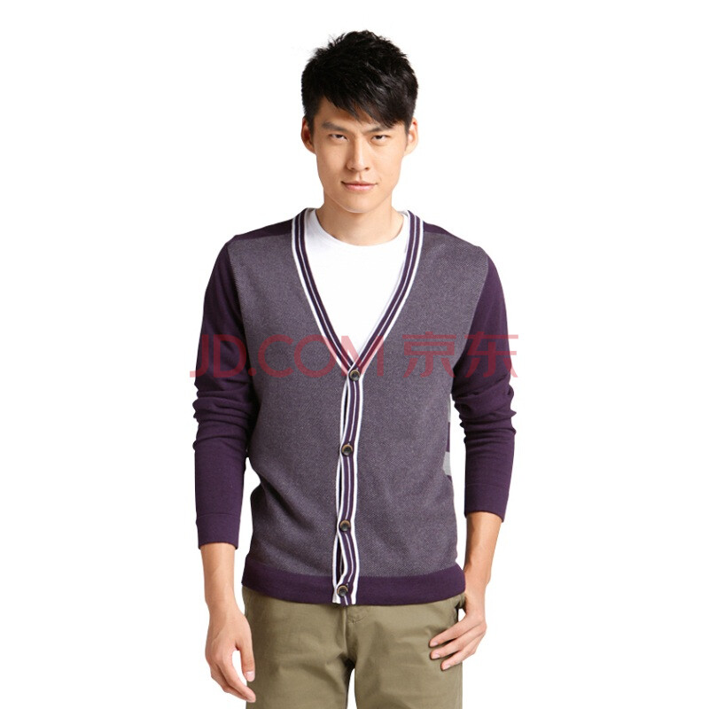 jackjones/杰克琼斯 <em>毛衣</em> 纯棉V领<em>开襟男士</em>针织