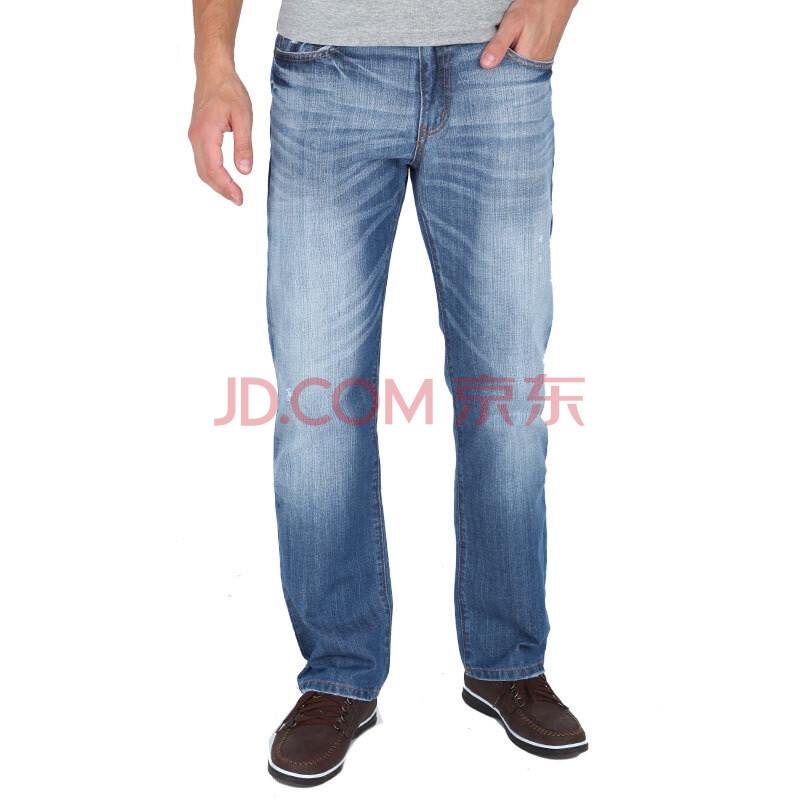 悟客良品WUUKEE 男士直筒水洗牛仔裤 深中蓝 11KZ35 中蓝色 31图片