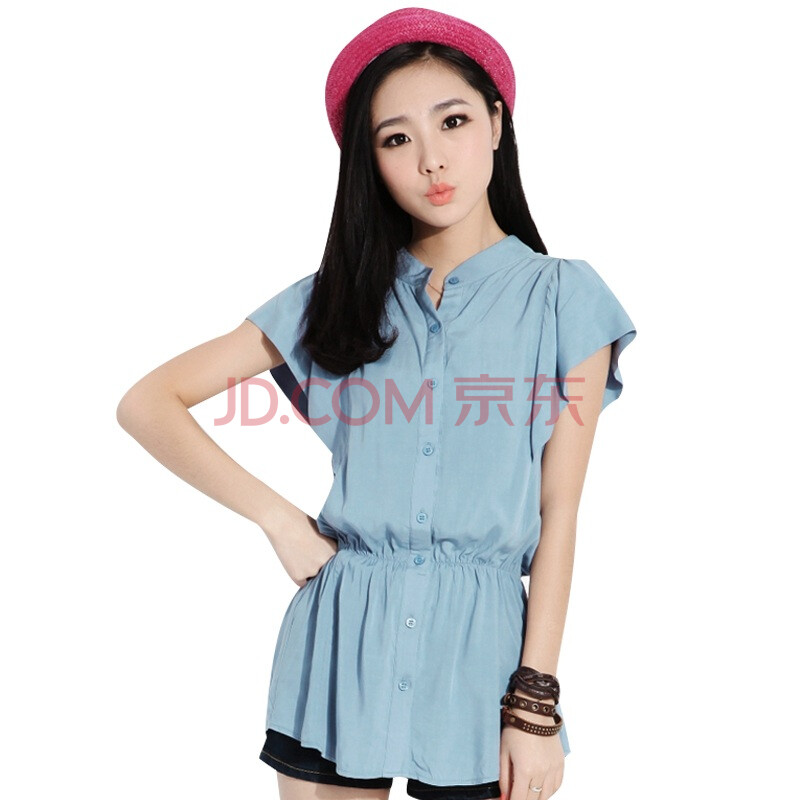 <em>韩都衣舍</em> 韩国2012夏装<em>女衬衫</em>新款纯色荷叶袖