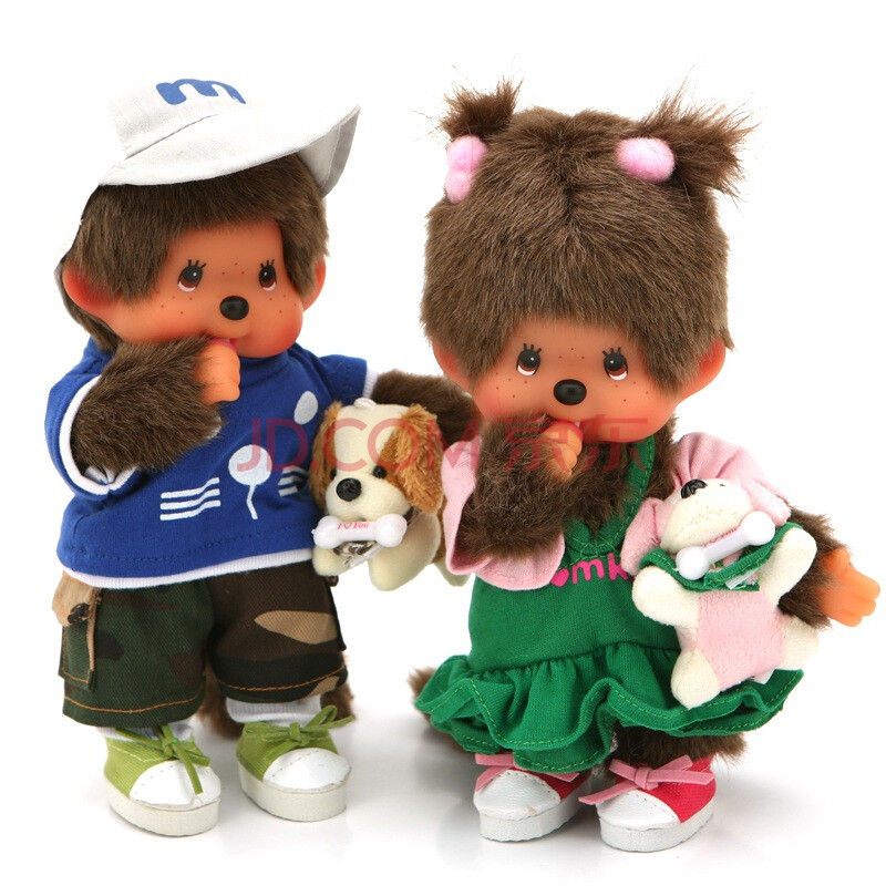 童话玩具 蒙奇奇 娃娃遛狗情侣MK4078-4081 图片 