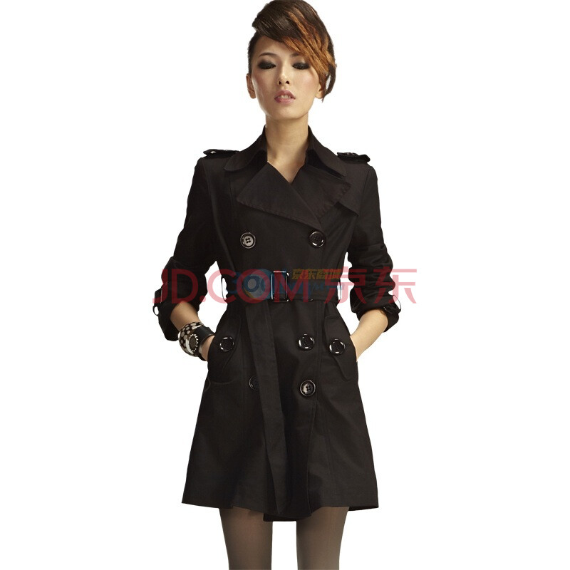 七格格 OTHERMIX 冬装双排扣长袖<em>女风衣</em> <em>修身</em>