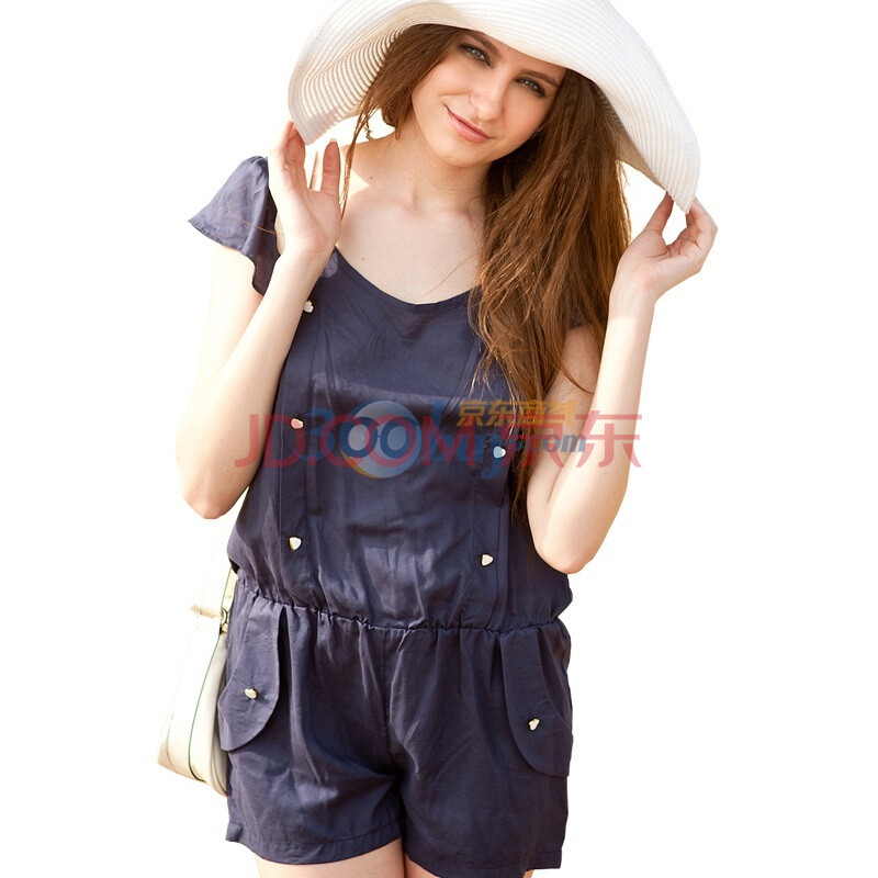 <em>Semir</em> <em>森马</em>女款时尚<em>连体短裤</em>102150605 宝蓝