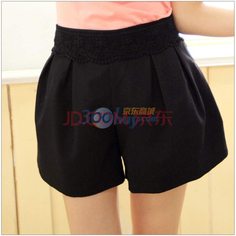 东京着衣 质感<em>女装</em>蕾丝裤头装饰<em>短裤</em>2001710