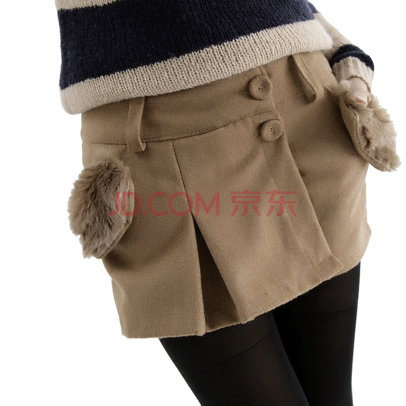 韩都衣舍 韩国<em>短裤</em>秋<em>冬季</em>新品<em>冬装</em>女裙式毛呢