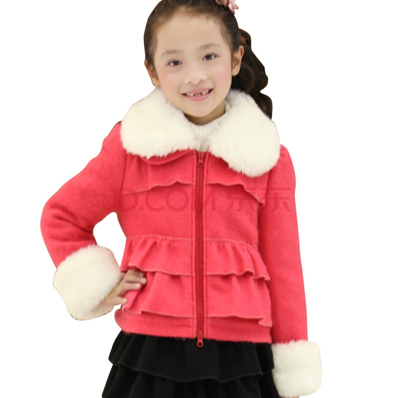 莎女儿童装DEESHA冬装新品优质羊绒<em>短款毛</em>