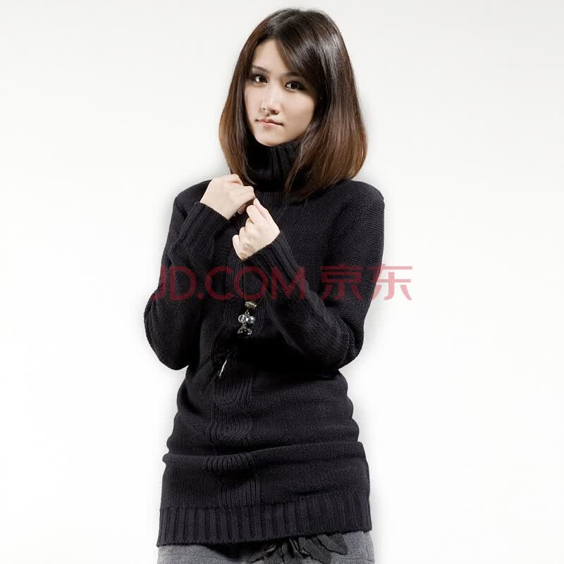 sdeer圣迪奥<em>女装冬</em>简约风高领长款<em>毛衣</em>04835