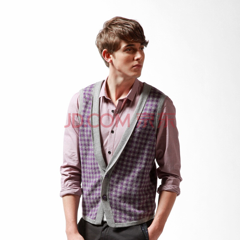 gxg <em>男士</em>修身<em>背心开衫</em>#03620504 灰色 xl图片