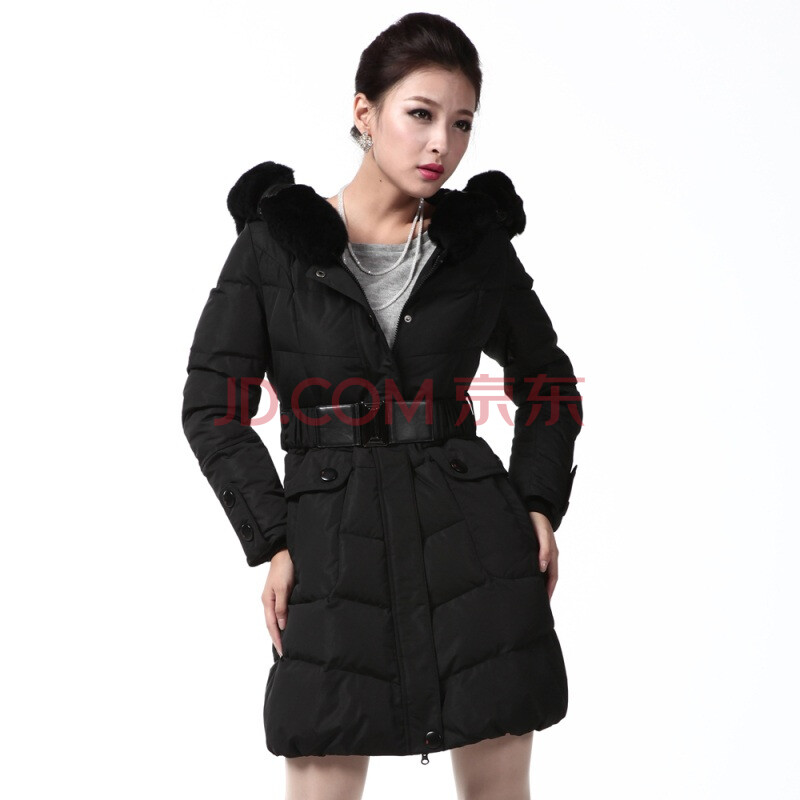 2011新款 <em>雪中飞羽绒服</em> 女罗纹帽里毛帽休闲中