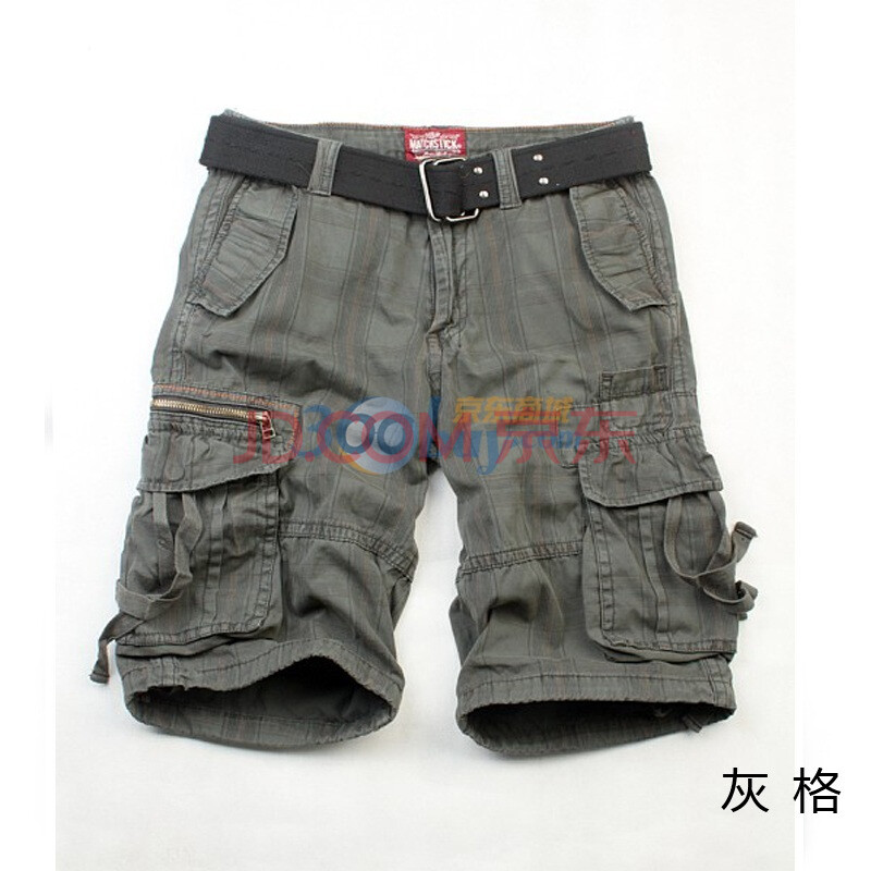 麻吉MATCH <em>男士</em>工装短裤 纯棉<em>格子短裤</em> <em>五分</em>