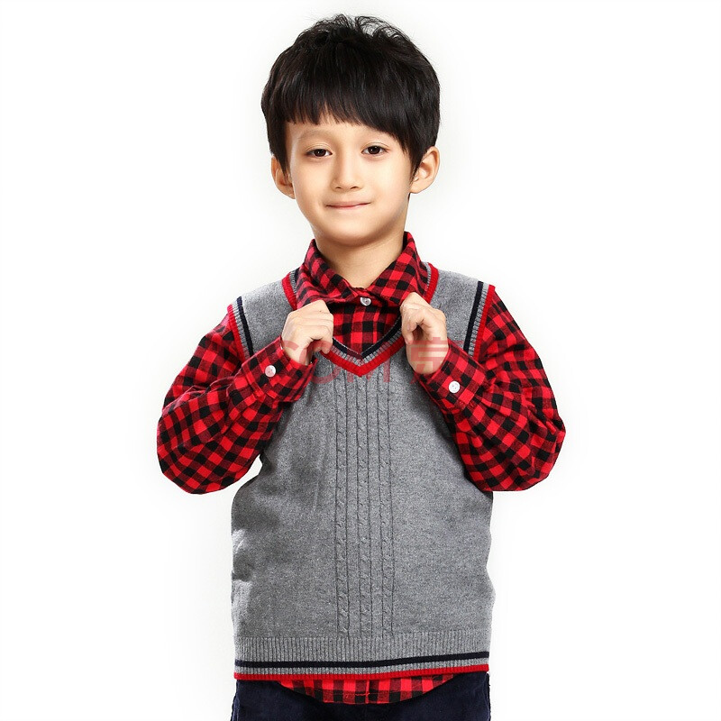 虎宝儿童装 百搭条纹儿童<em>针织背心</em> <em>男童马甲</em> 背