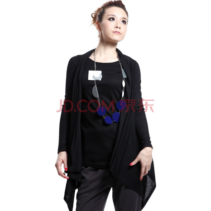 kitterick 女装 <em>开衫</em> 圆领 <em>针织</em>毛衫 假<em>两件套</em> 黑色