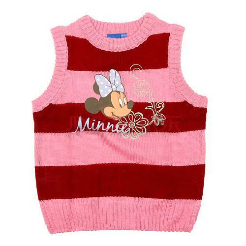Disney/迪士尼童装/米妮<em>女童</em>针织<em>背心毛衣</em>-横条