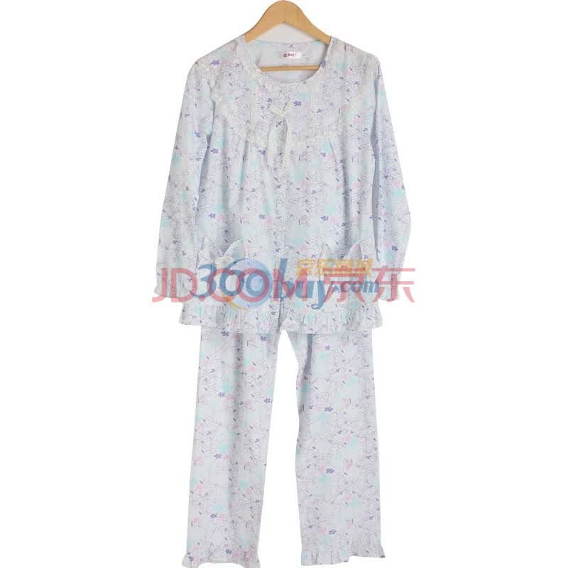 金丰田春秋<em>全棉</em>女<em>睡衣</em> <em>长袖</em>蕾丝<em>女士</em>家居服两