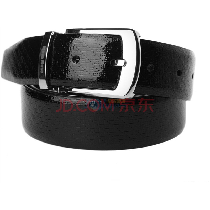 masamaso玛萨玛索 皮带 配饰商务黑色压花皮男士正装皮带 4503尺码 115图片