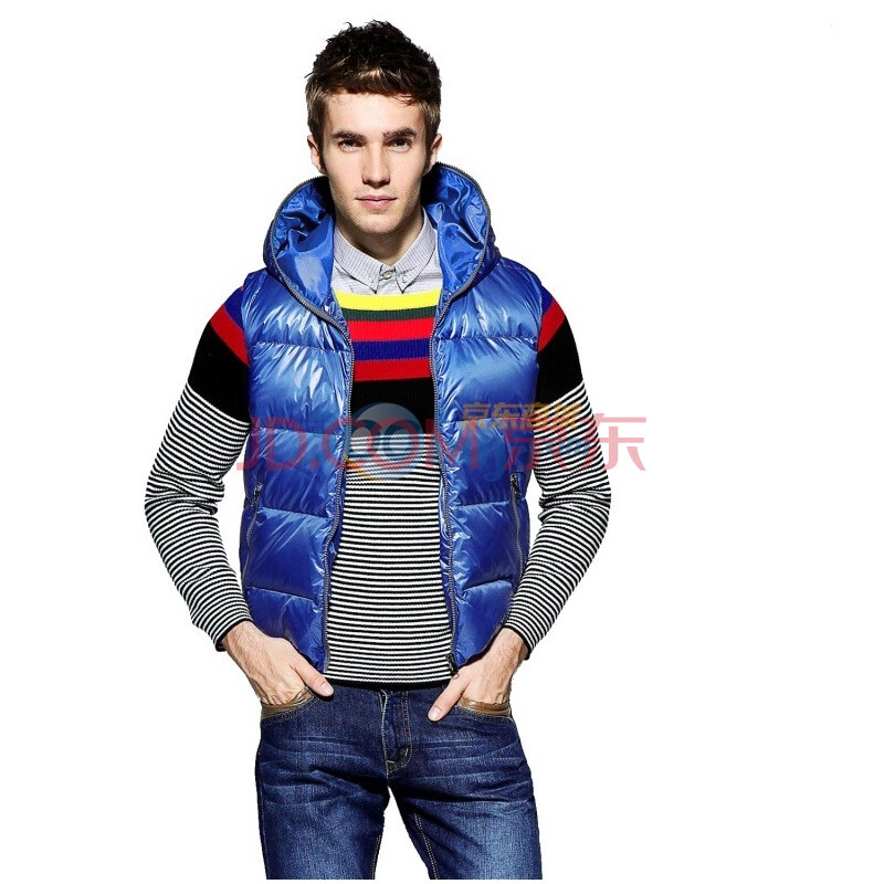 Justyle多色男士<em>羽绒马甲男款</em>外套 45113077 蓝