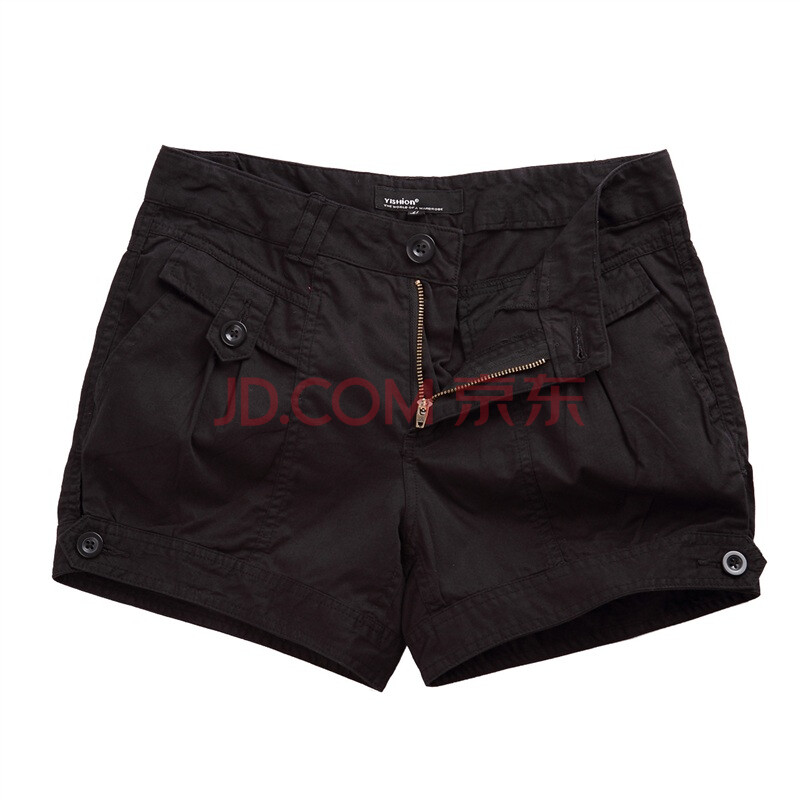 以纯 夏装休闲女装时尚低腰<em>短裤</em> 40220573 黑