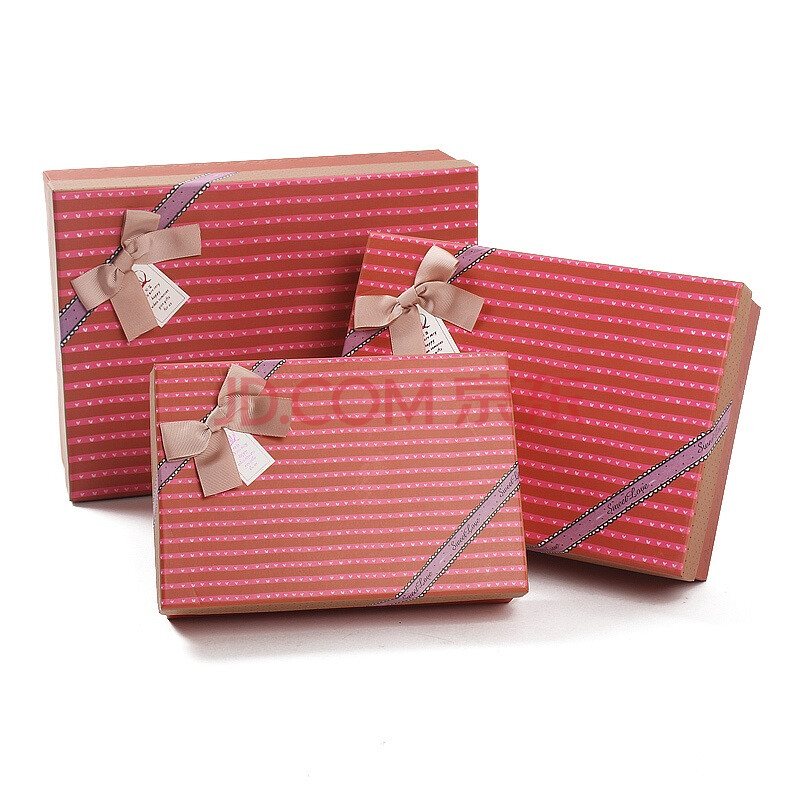 趣悠生活 节庆装饰礼品套盒 粉色条纹 包装盒 Y
