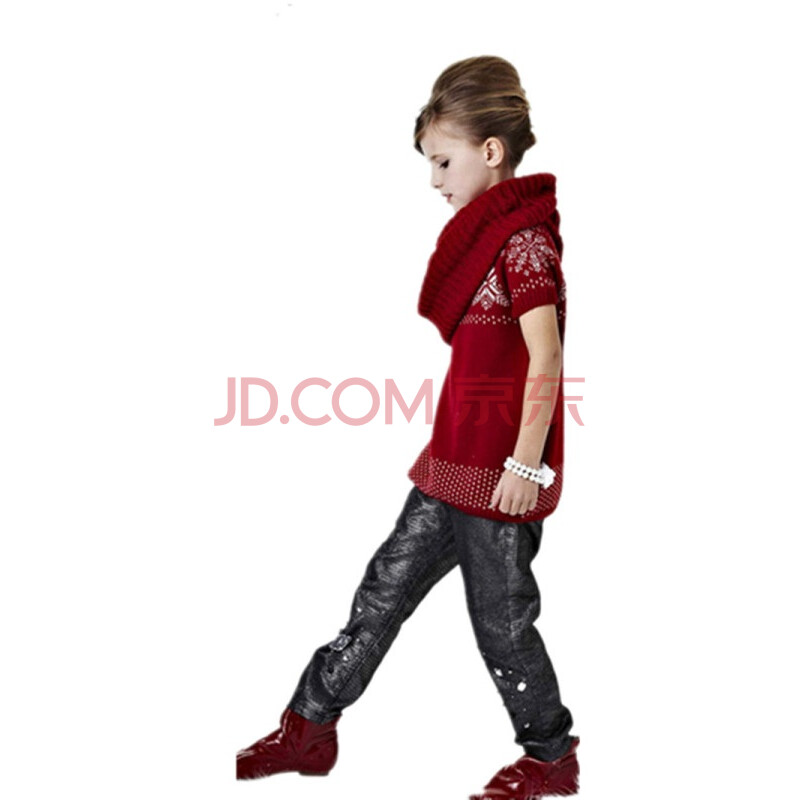 宜贝EBOBE 女童装 儿童金属紧腿裤 打底裤子 EC1766 灰色 120图片