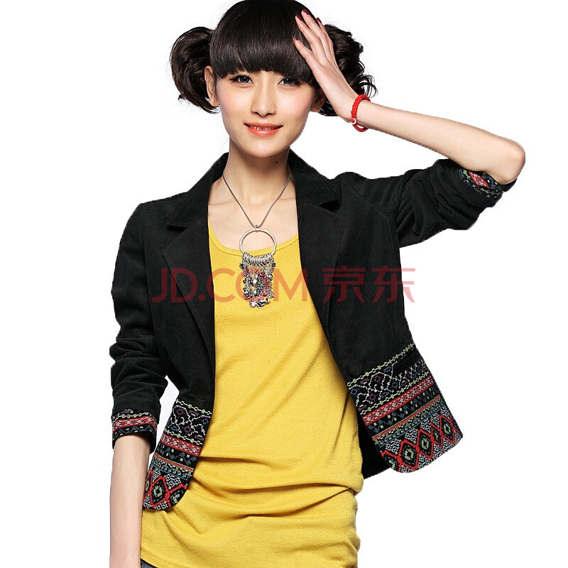 裂帛 <em>女装春装</em> 绣花翻领灯芯绒 <em>短外套</em>211100