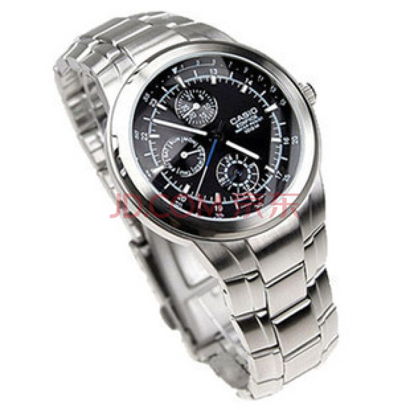 卡西欧CASIO EF金属系列精钢三眼指针男表E