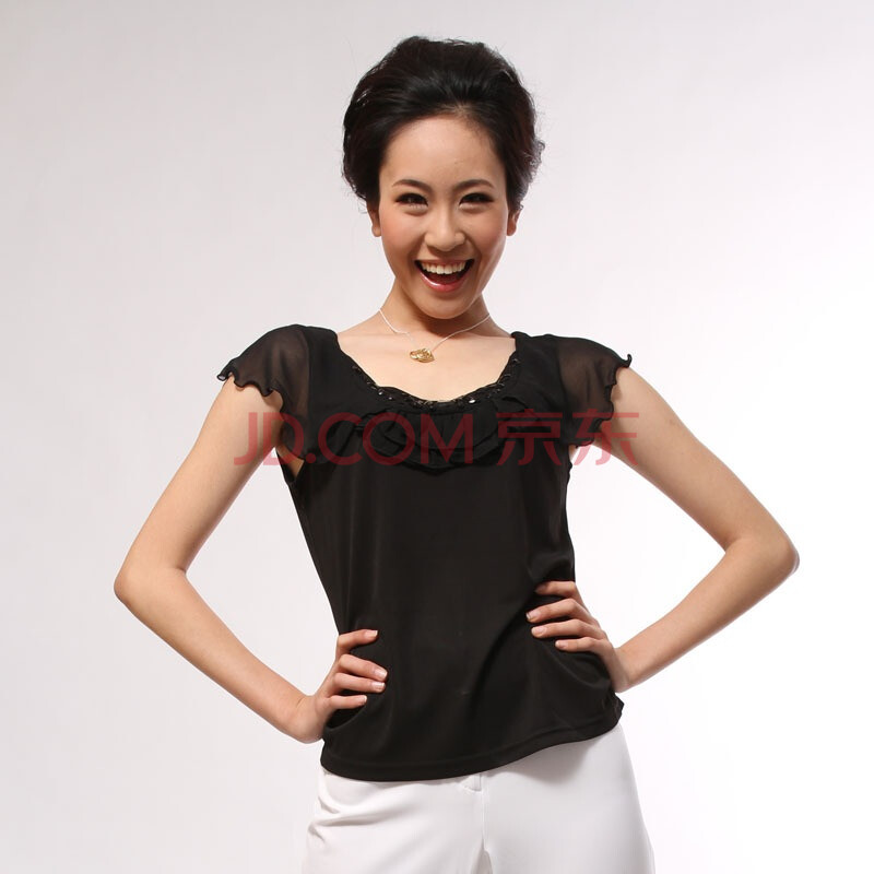 邢氏 XING'S 荷叶袖<em>女上衣</em> <em>高档</em>面料 凉爽舒适